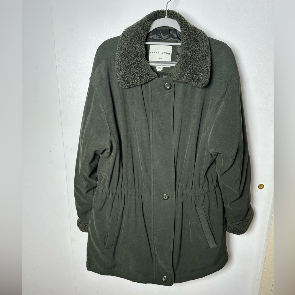 Larry Levine Sport Green Faux Shearling Coat – Women’s Small S